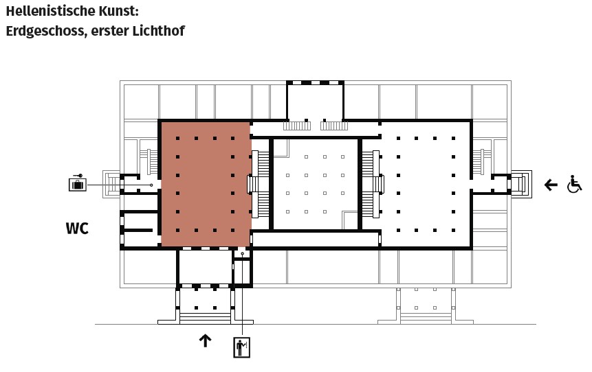 Gezeichneter Plan des 1. Lichthofes